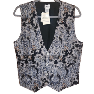 VINTAGE NWT THEO BEADED PAISLEY WOMENS VEST SIZE MEDIUM